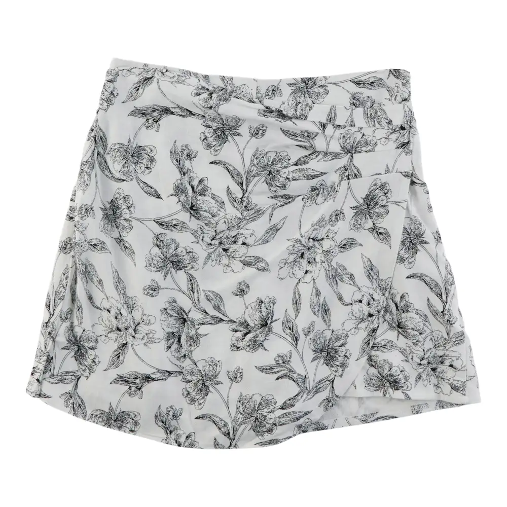 Printed Linen Blend Skort