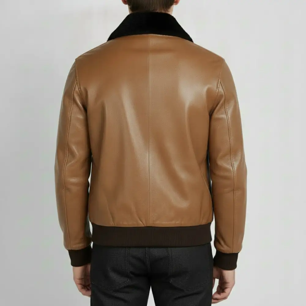Leather Bomber Flight Jacket