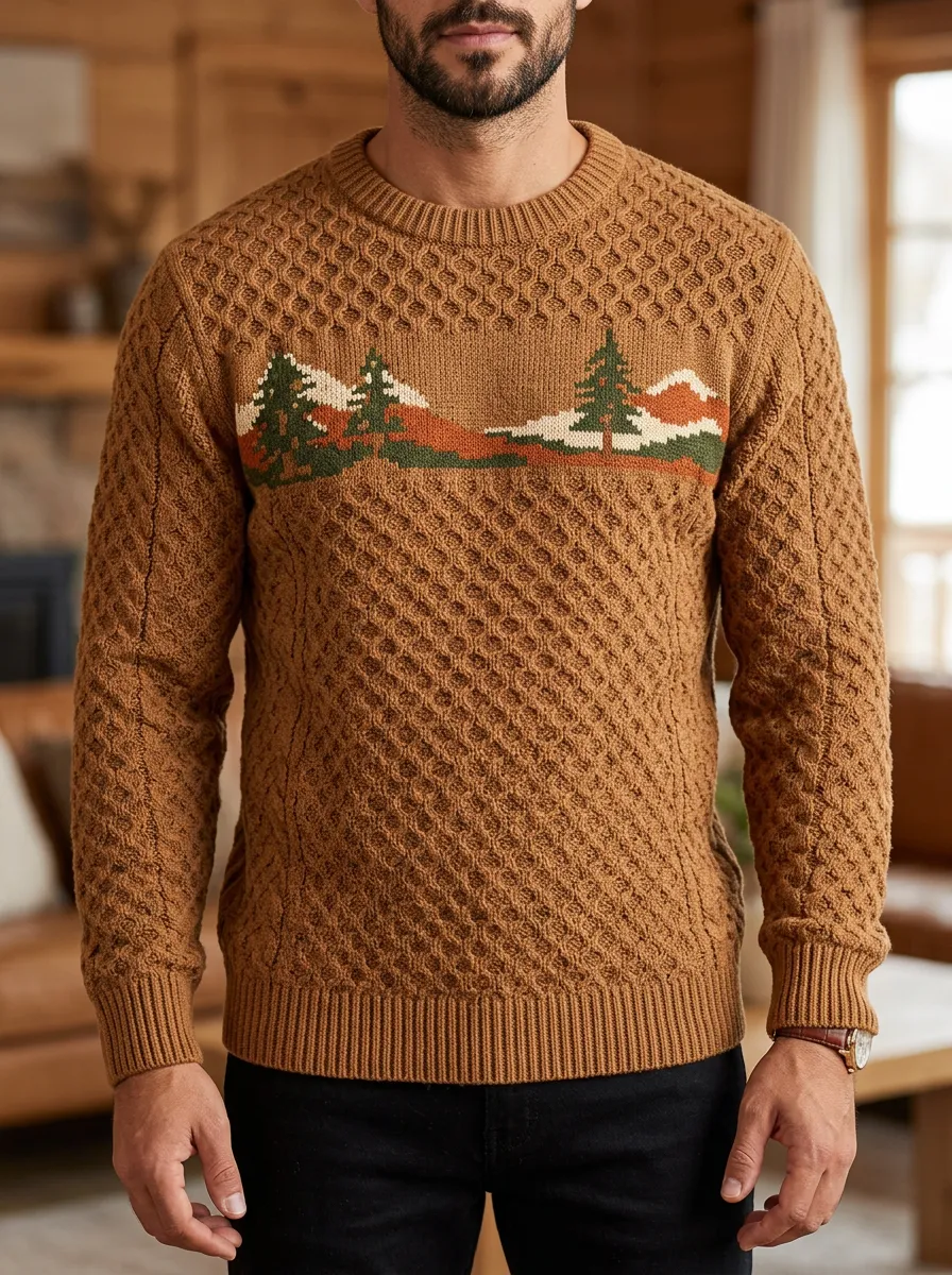 Men's Nature Lover Mountain Forest Sweater