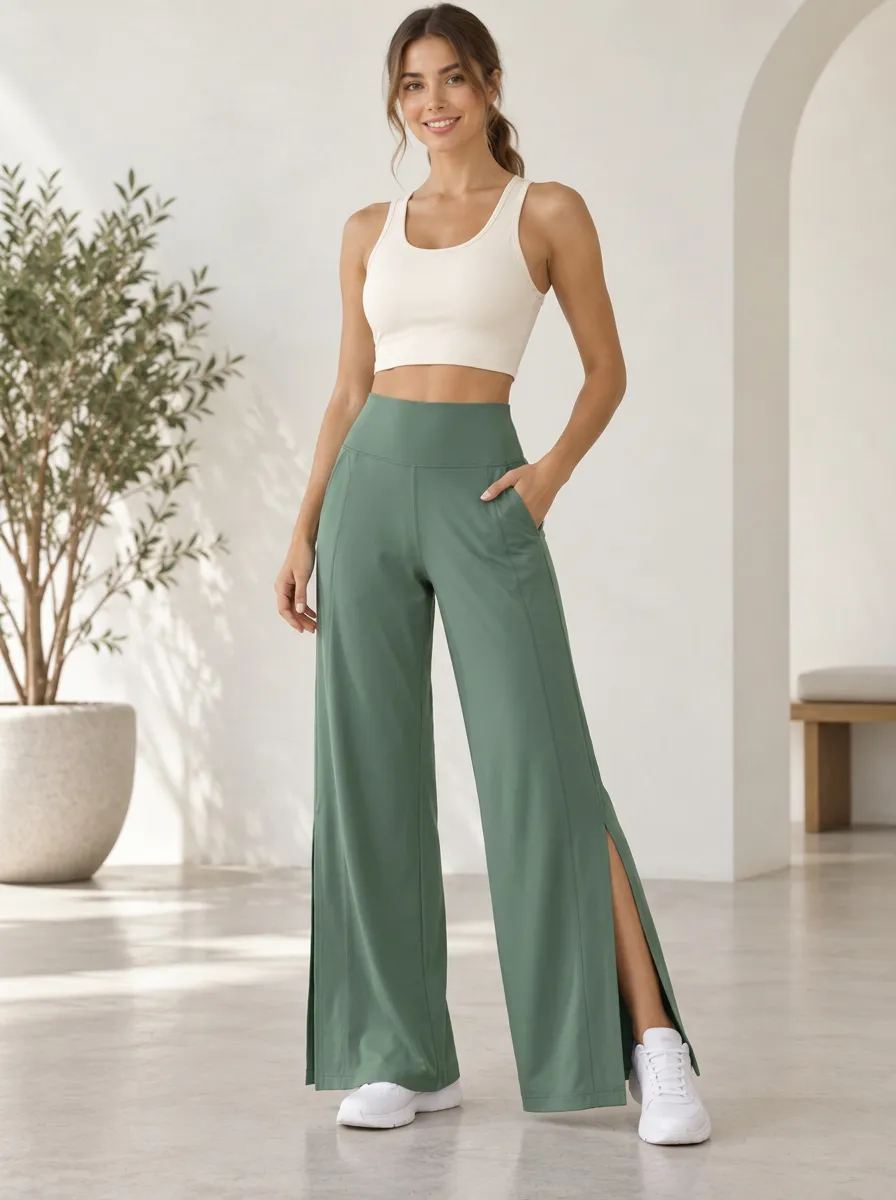 Flexible Motion Women's Wide Leg Slit Sport Pants