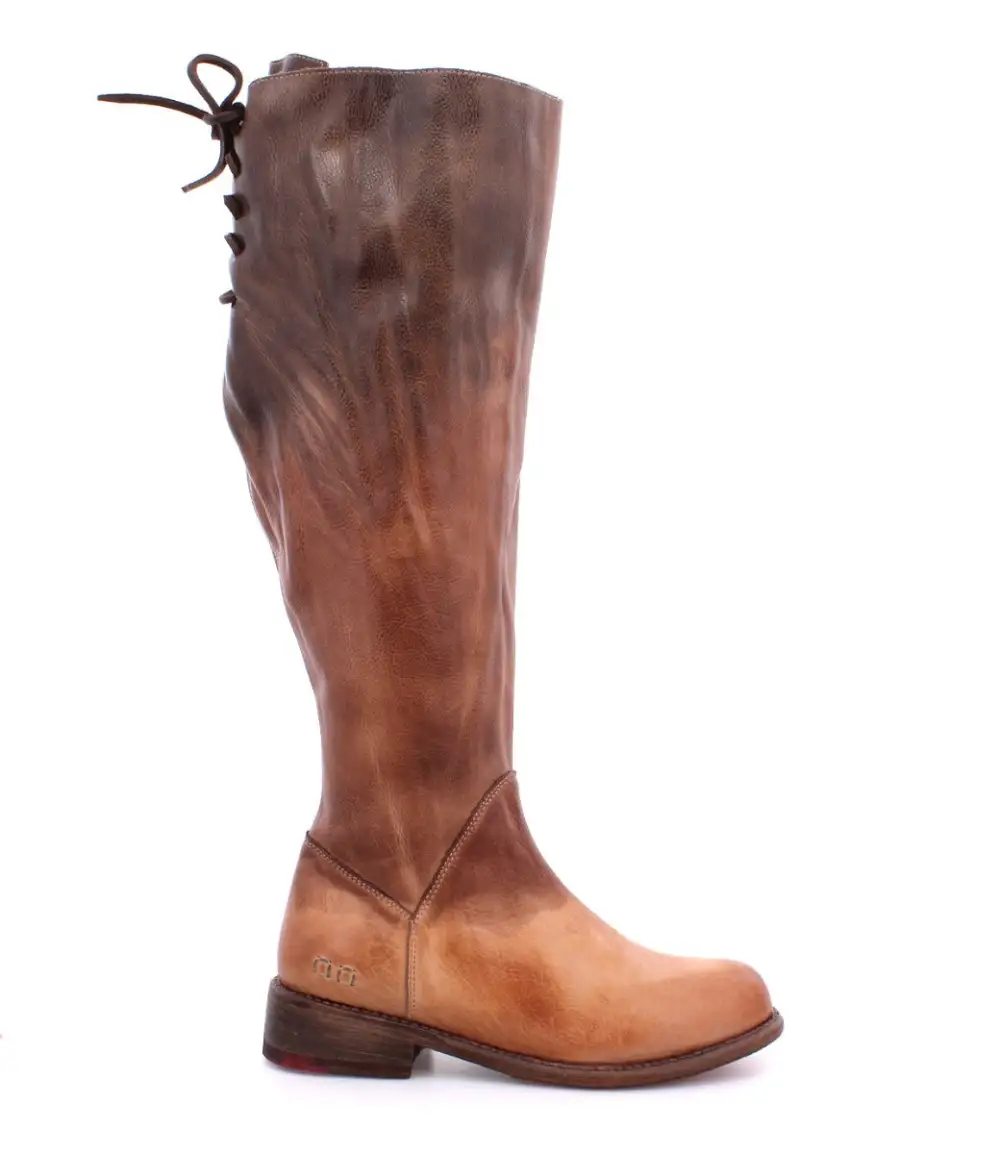 Side-Zip Lace-Up Wide-Calf Tall Boots