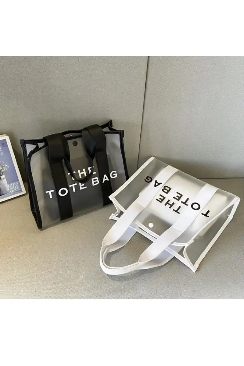Colors Clear Large Tote Bag & Pouch Pc Set