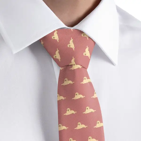 Refined Retriever Dog Motif Necktie