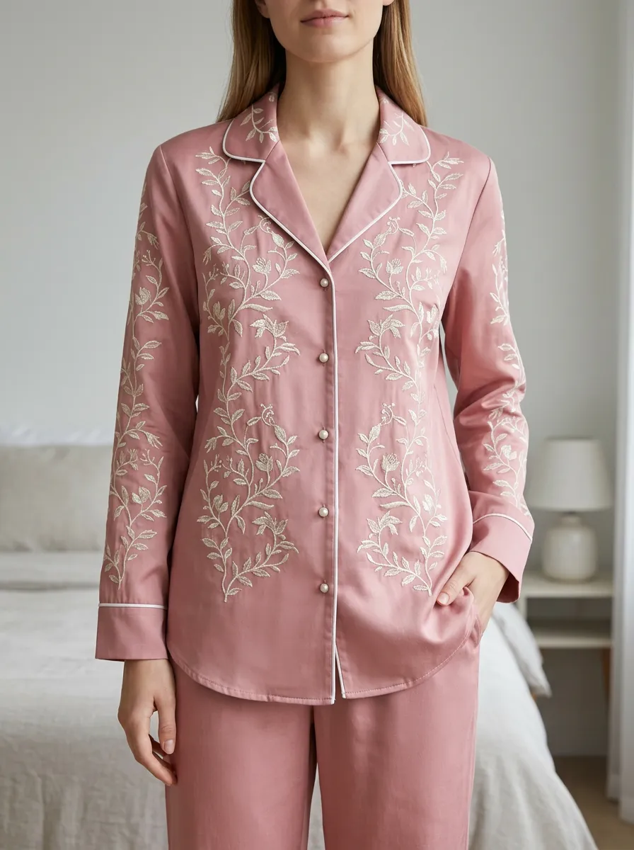 Floral Botanical Pajama Shirt
