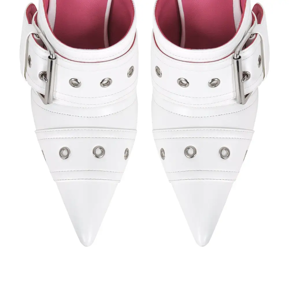 Sleek Pointed Toe Stiletto Buckle Strap Pumps