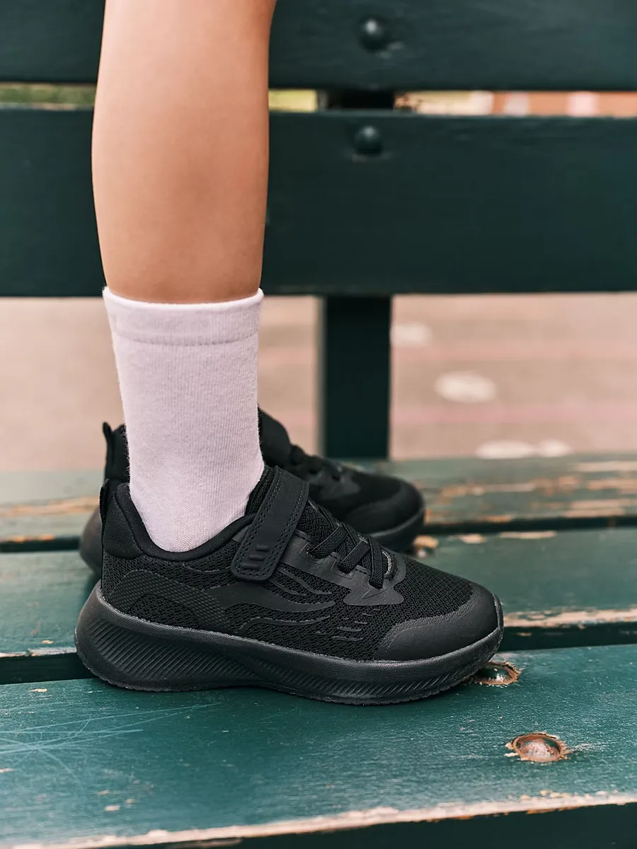Black Mesh Single Strap Trainers