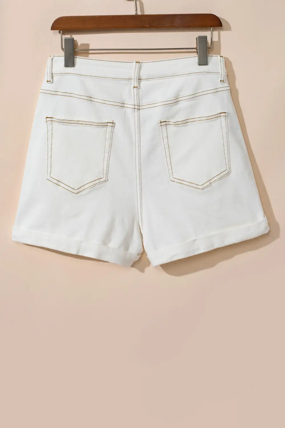 White Asymmetric Waist Design Stylish Denim