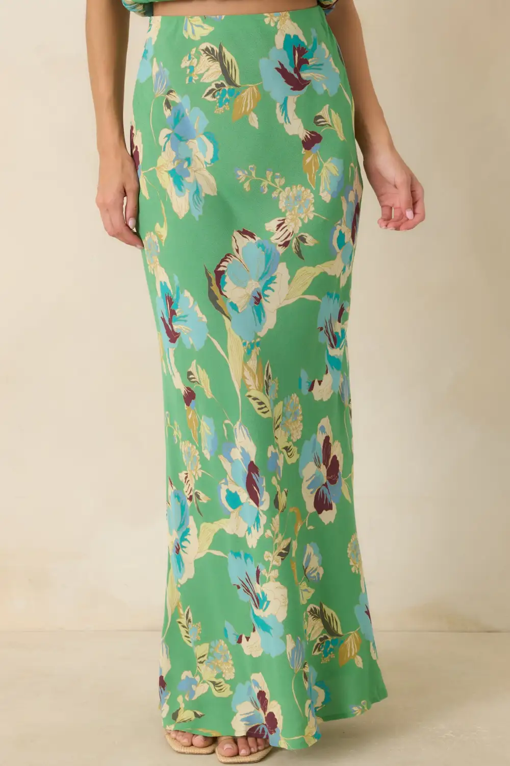 Cyprus Floral Bias Maxi Skirt