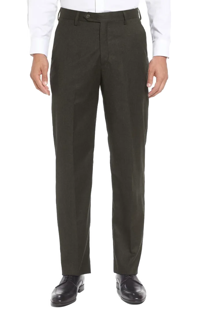 Everyday Gabardine Tropical Weave Flannel Flat Front Pleated Front Trousers