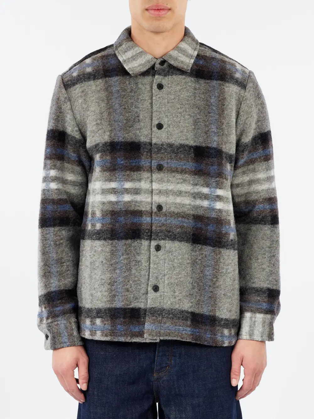 Men's Button Front Wool Blend Overshirt