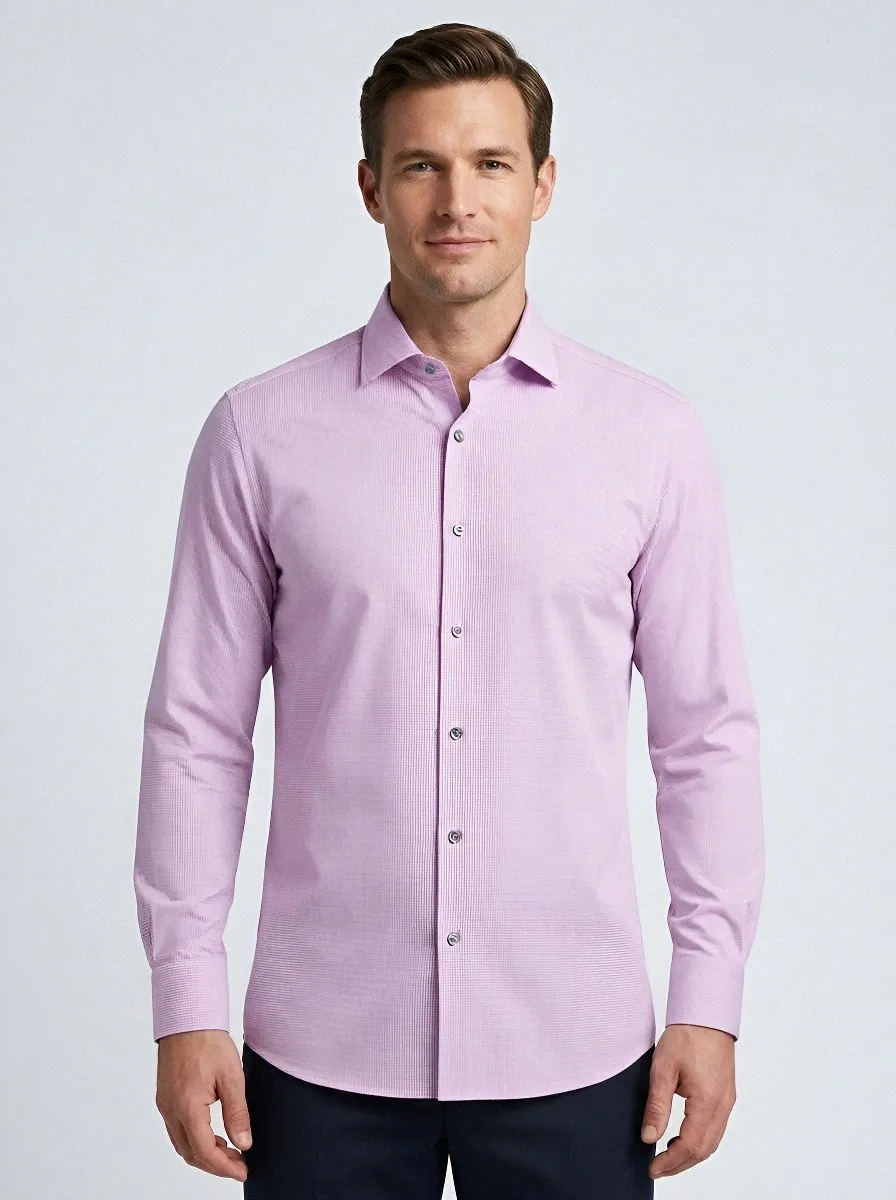 Men's Classic Micro-Check Dress Shirt