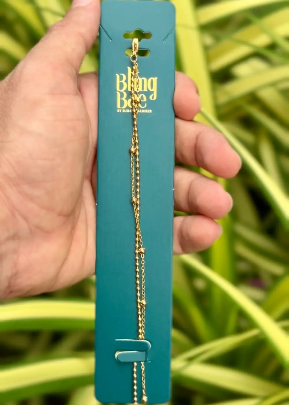 Golden Layered Bead Chain Bracelet
