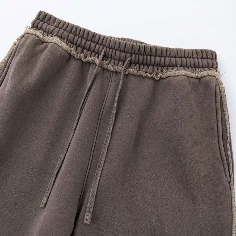 Raw Edge Straight Leg Fleece Men's Sweatpants