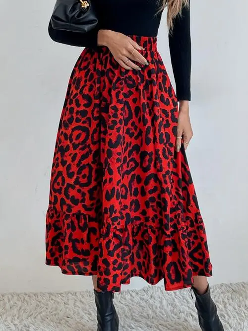 Ruffled Midi Skirt