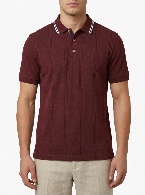 Men's Modern Smart Casual Vertical Stripe Polo Shirt