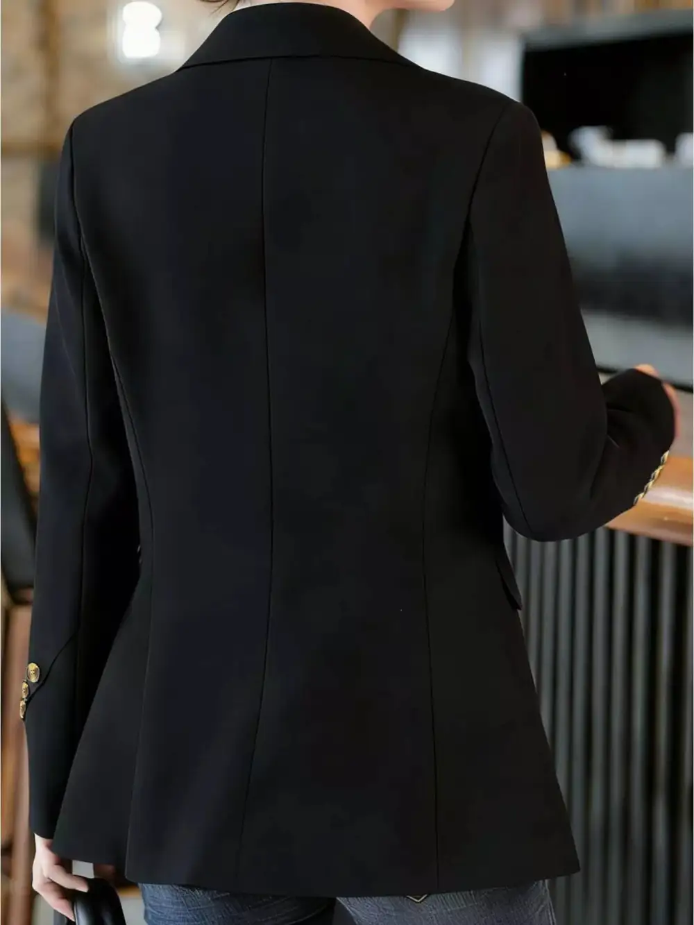 Refined Single-Button Lapel-Collar Blazer