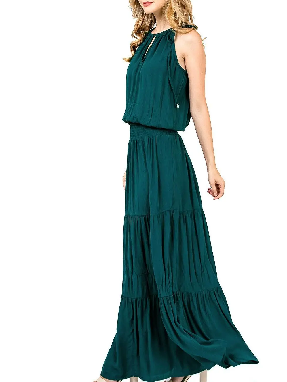 Tiered Halter Maxi Dress