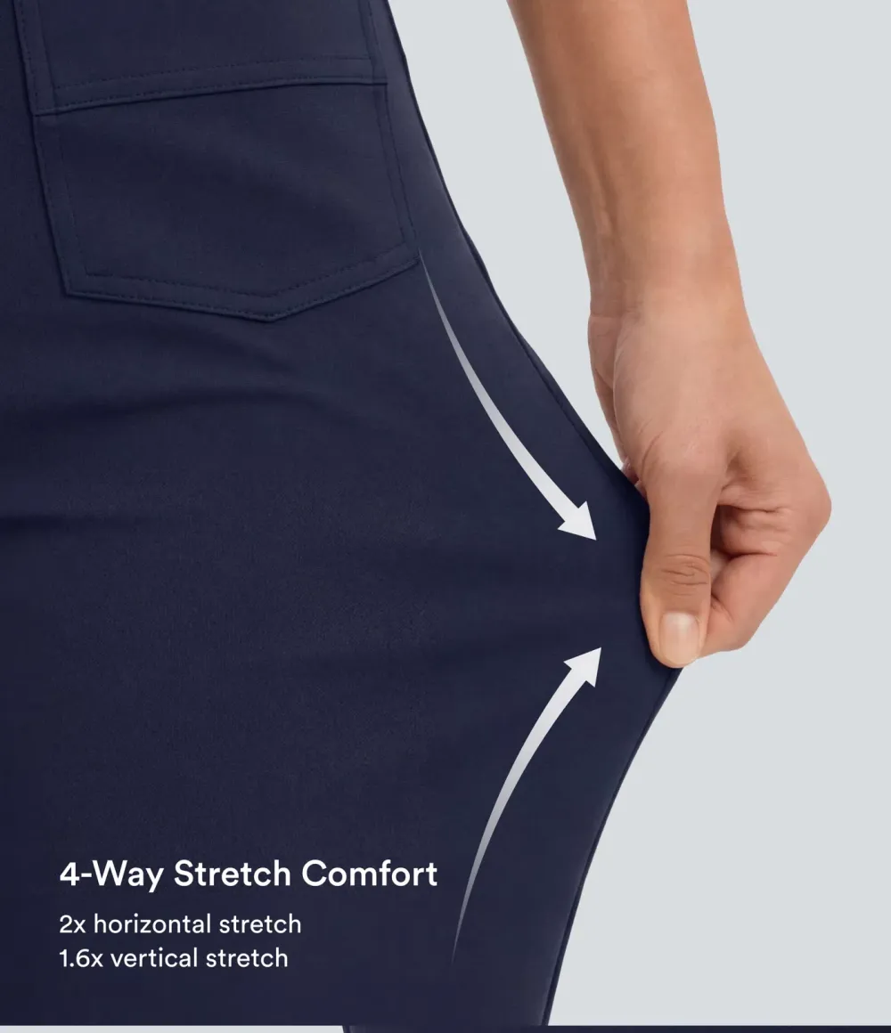 DayStretch High Waisted Pockets Straight Leg Casual Pants