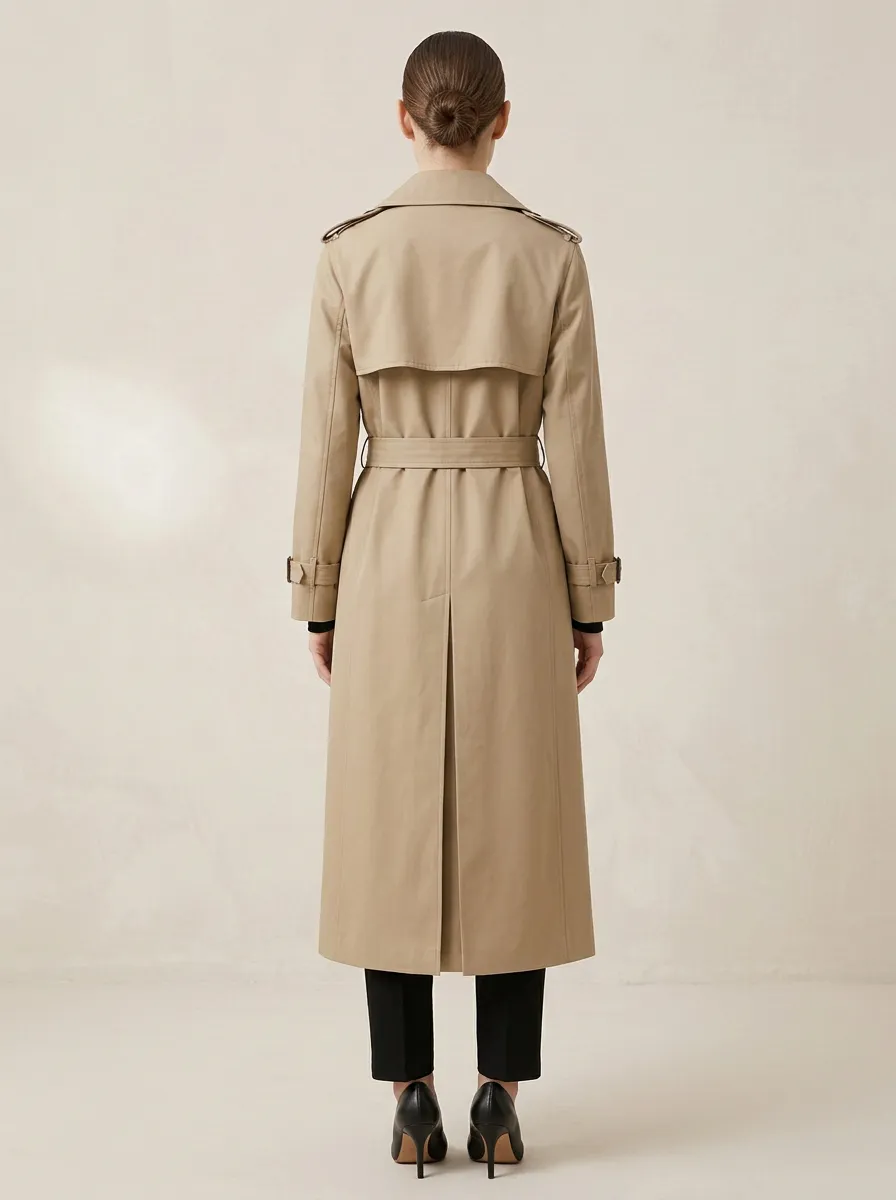 Women's Double-Breasted Classic Long Trench Coat