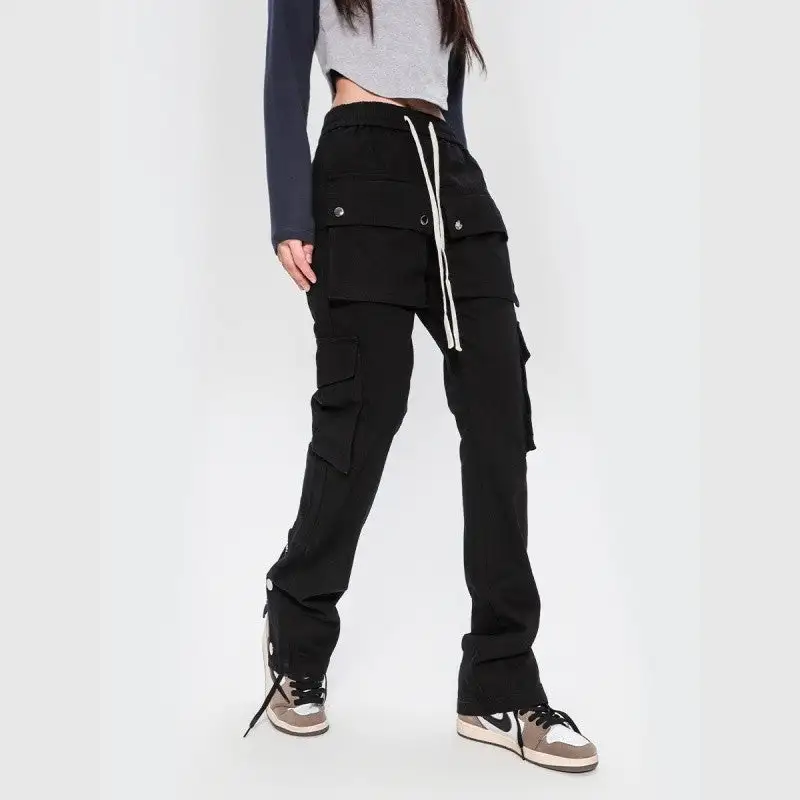 Women's Slim Fit Multi Pocket Button Detail Cargo Pants