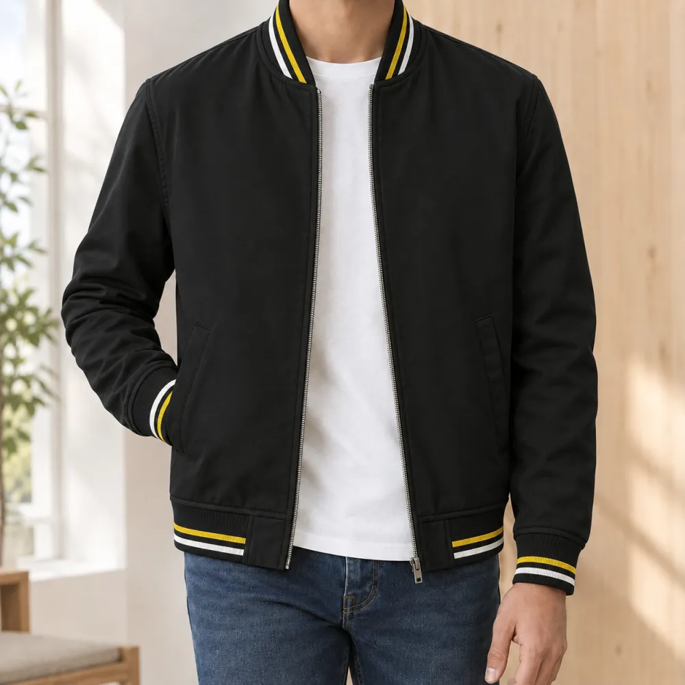 Striped Bomber Jacket