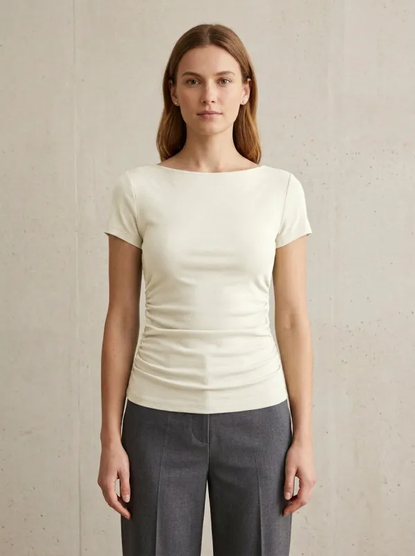 Minimal Side-Ruched Ruched Fitted Fitted Top