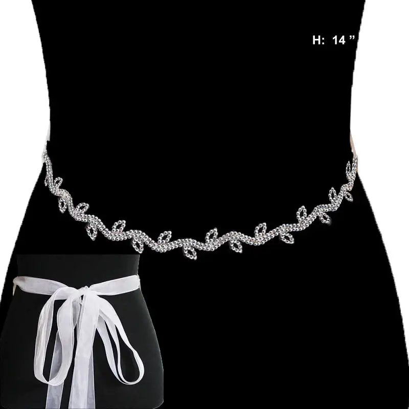 Polished Stone Accent Wedding Sash Belt