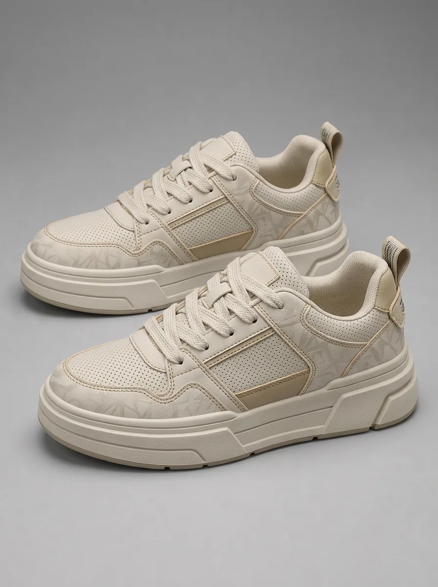Men's Minimalist Geometric Pattern Skate Shoes