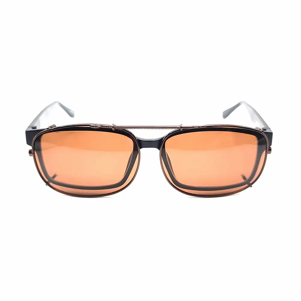 Amber Lens 54mm Polarized Clip-On Sunglasses for Cat-Eye Frames