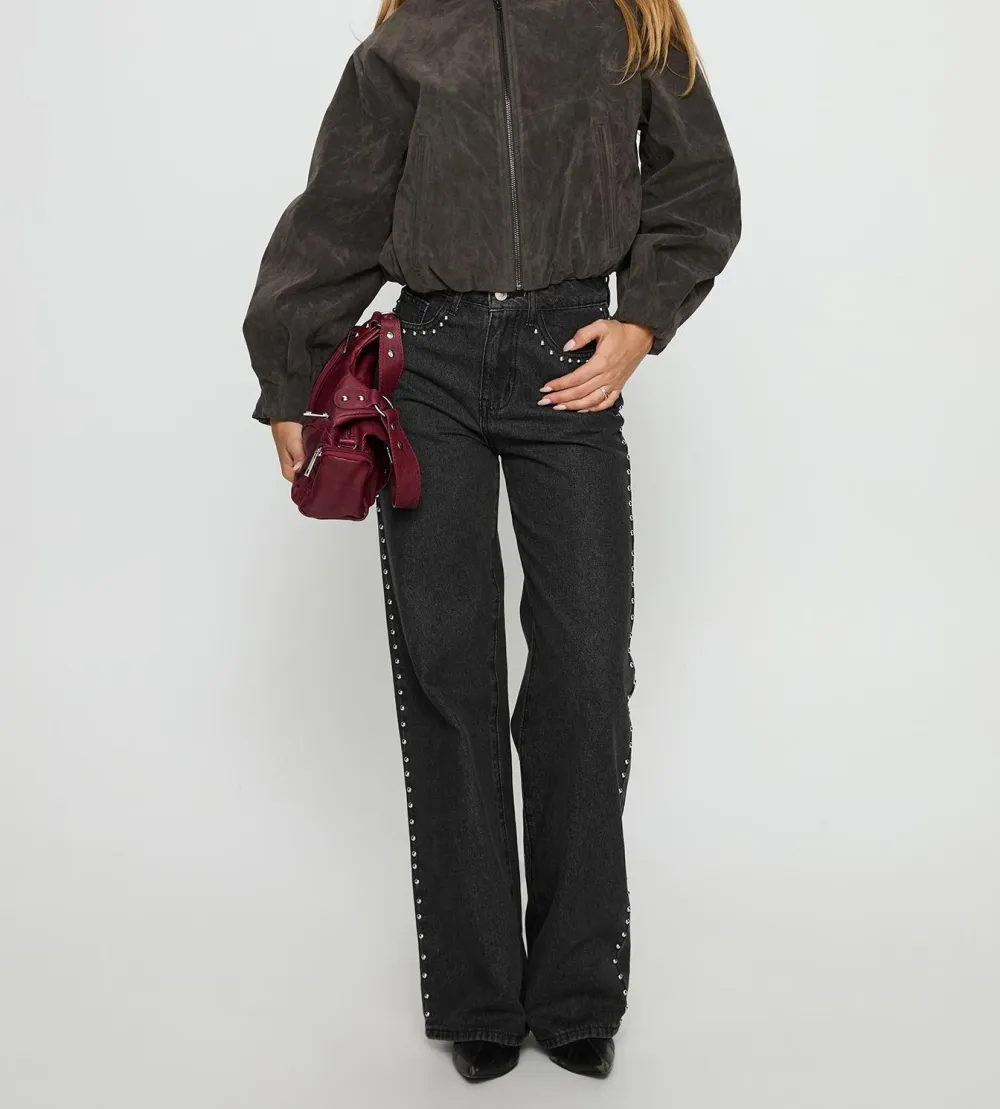 Charcoal Faux Suede Bomber Jacket