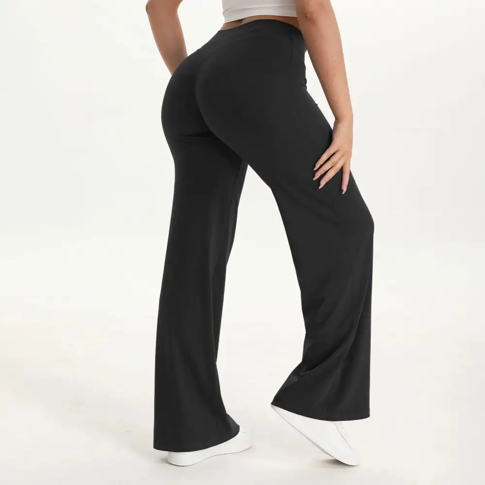 Straight Leg Waist Yoga Pants Gym Leggings Running Sports