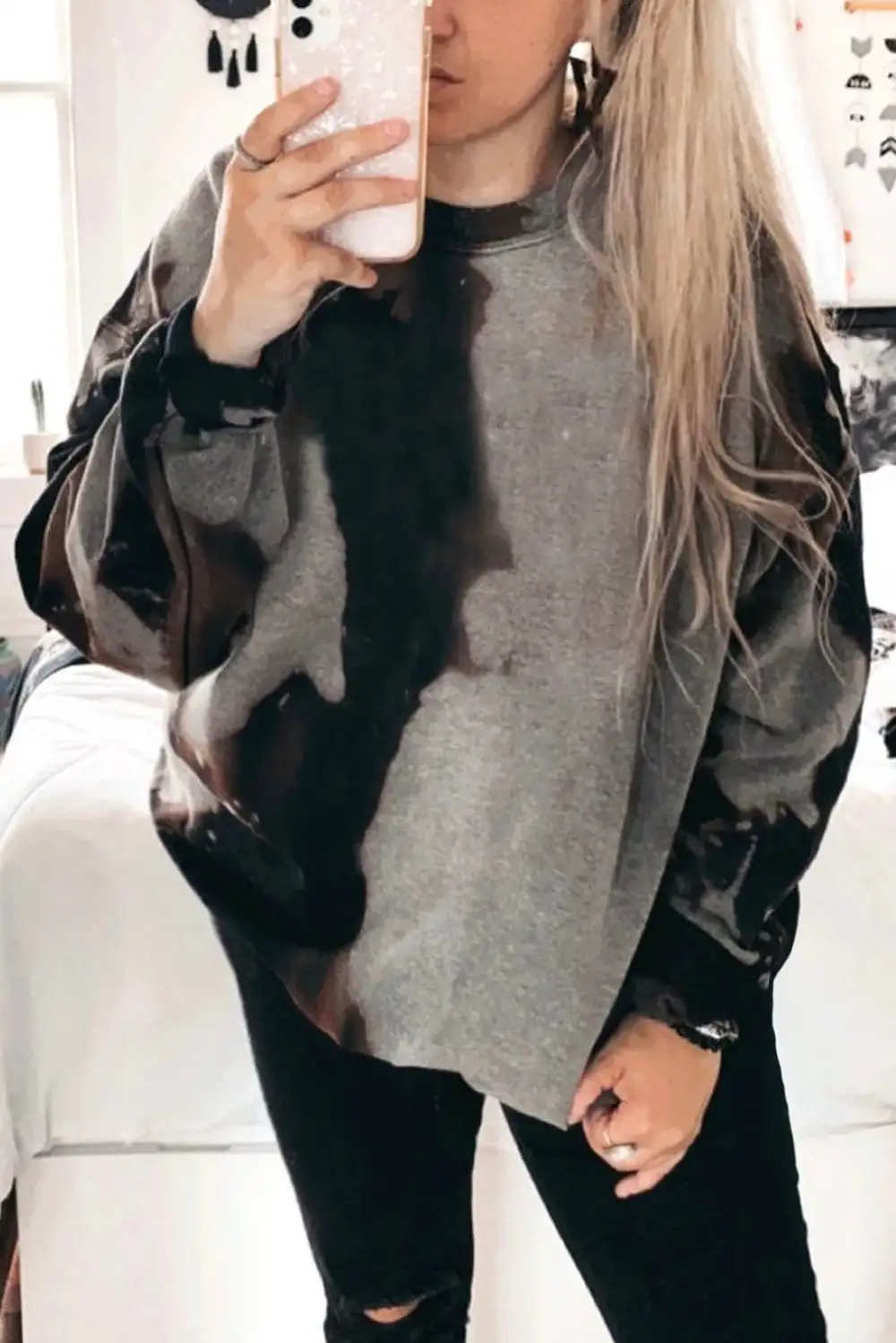 Tie Dye Round Neck Sweatshirt