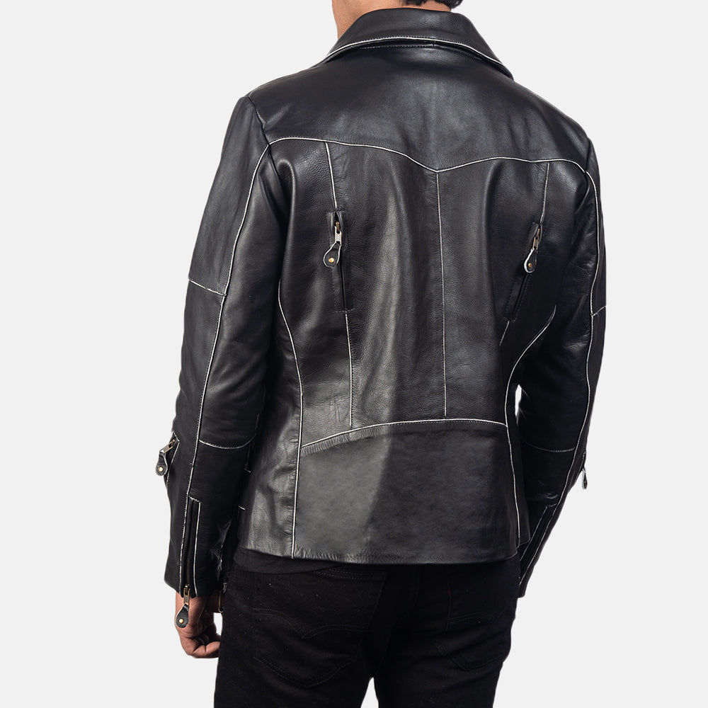 Men's Bold Profile Biker Leather Jacket
