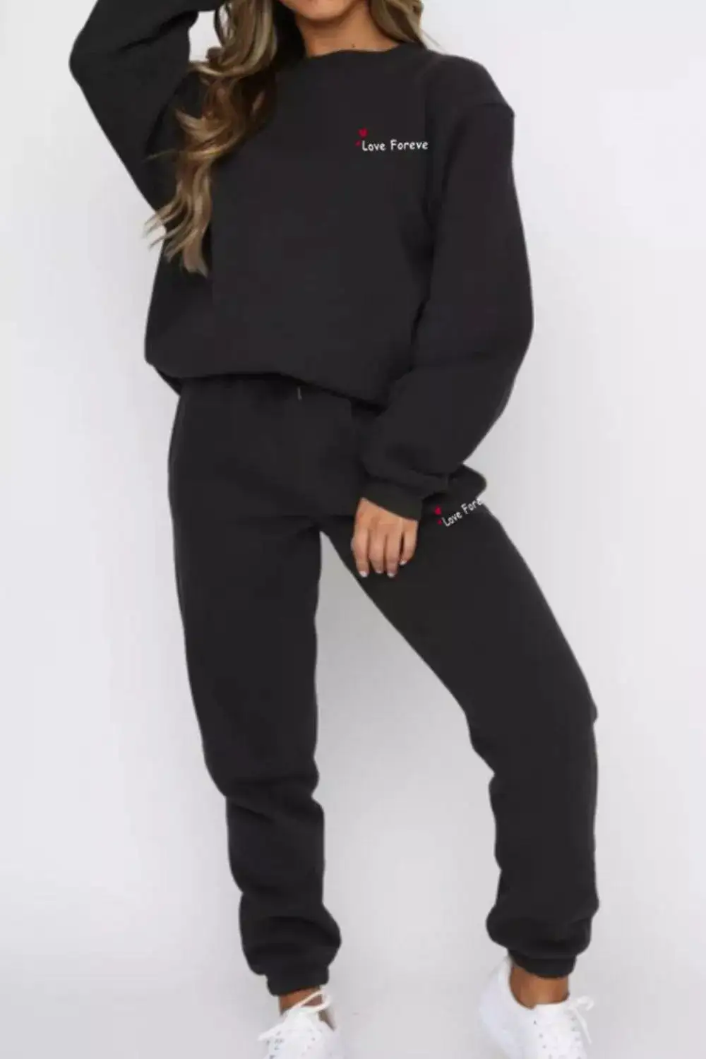 Round Neck Sweatshirt and Joggers Set