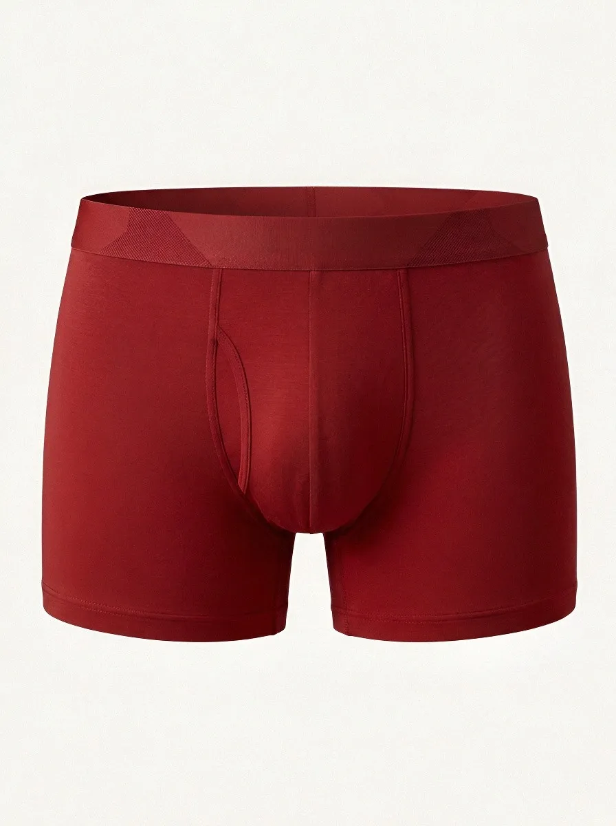 Men's Solid Charcoal Grey Minimalist Printed Boxer Briefs