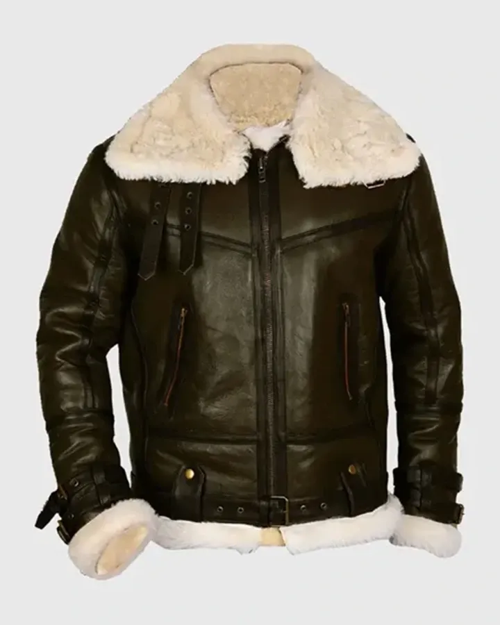 Modern Aviator Shearling Leather Jacket