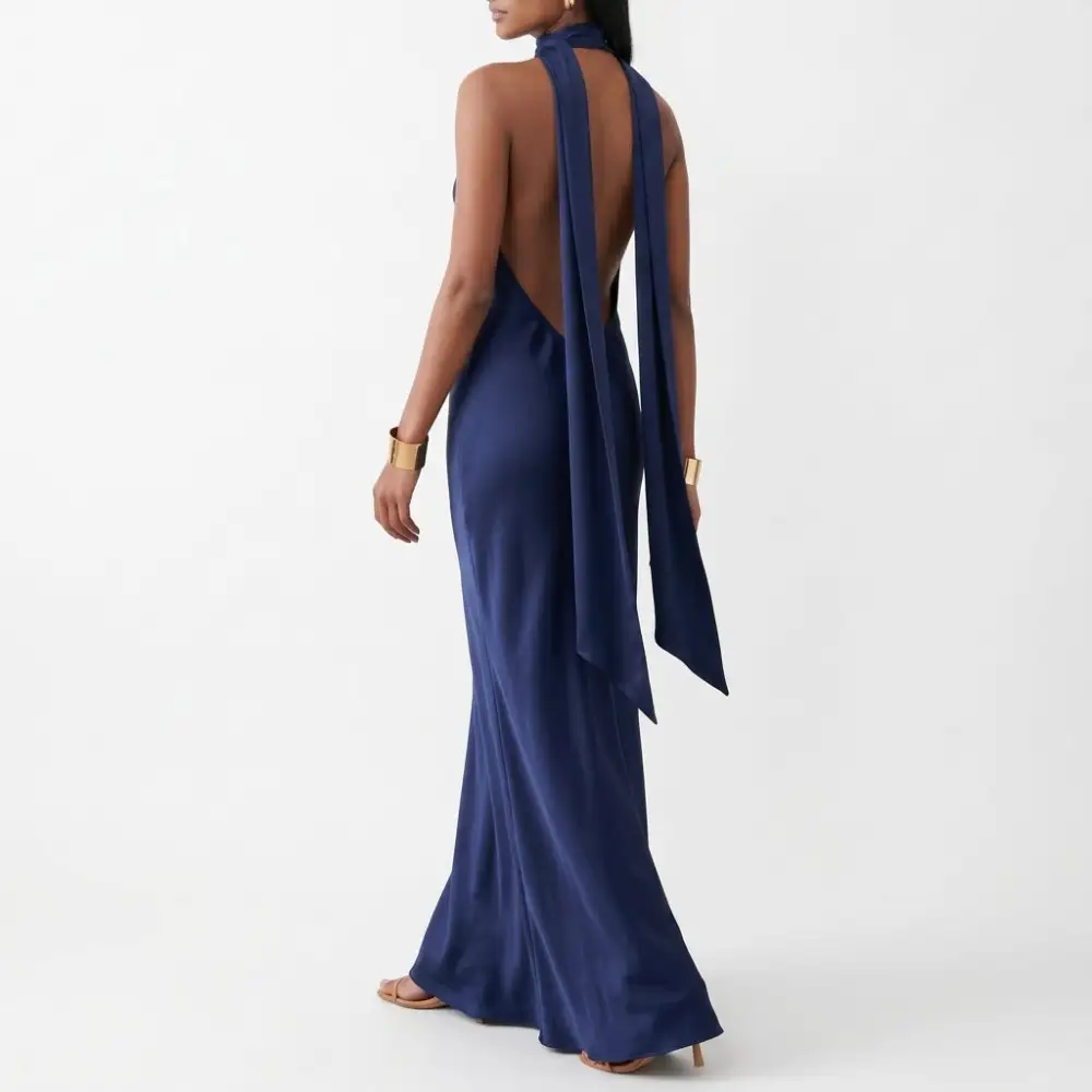Classic Refined Women's Satin Maxi Dress