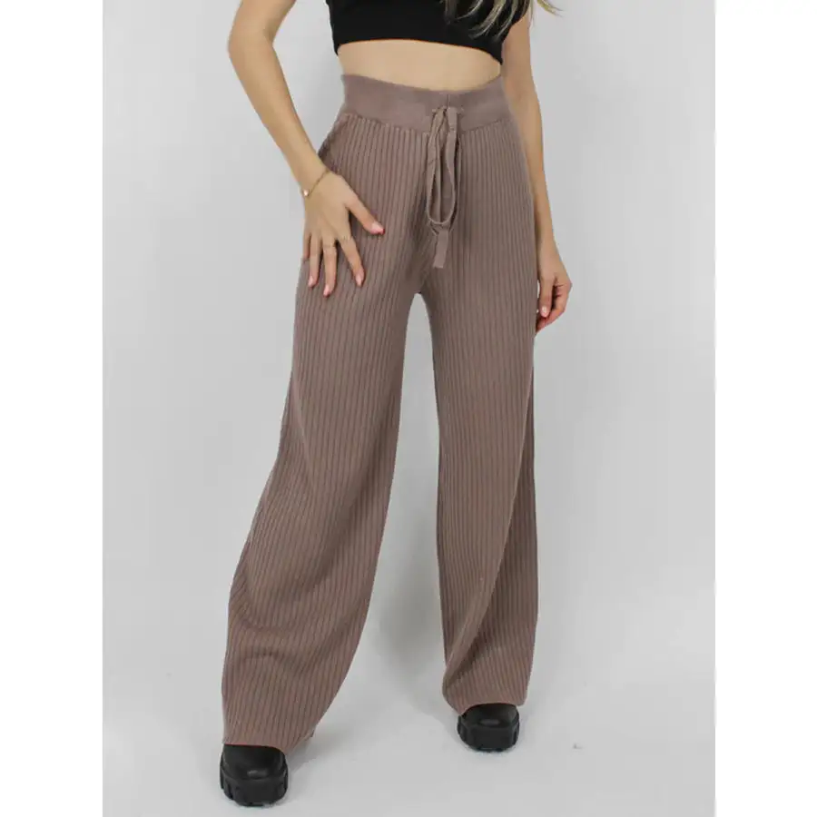 Ribbed Wide Leg Sweater Pants