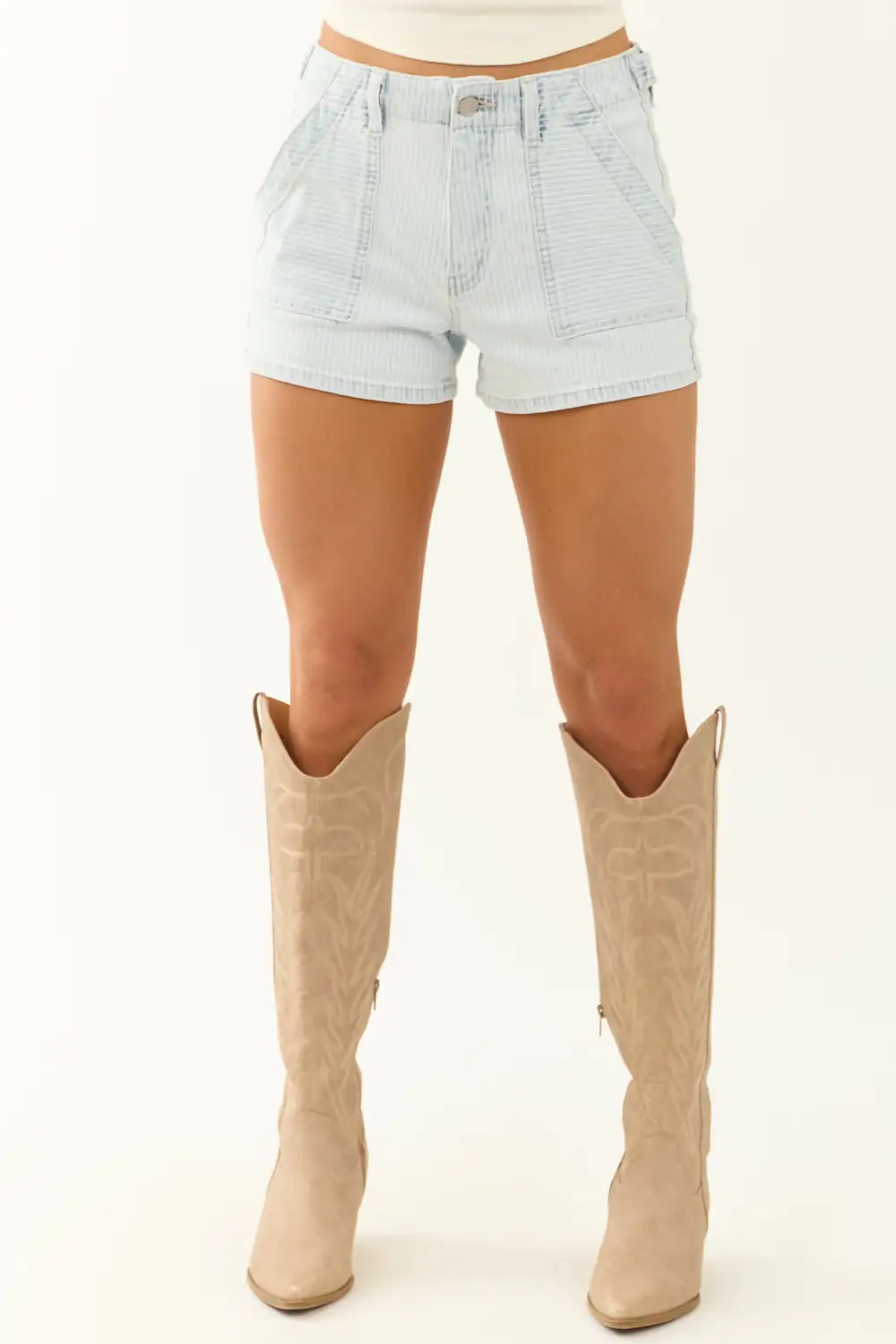 Pin Stripe Boyfriend Shorts