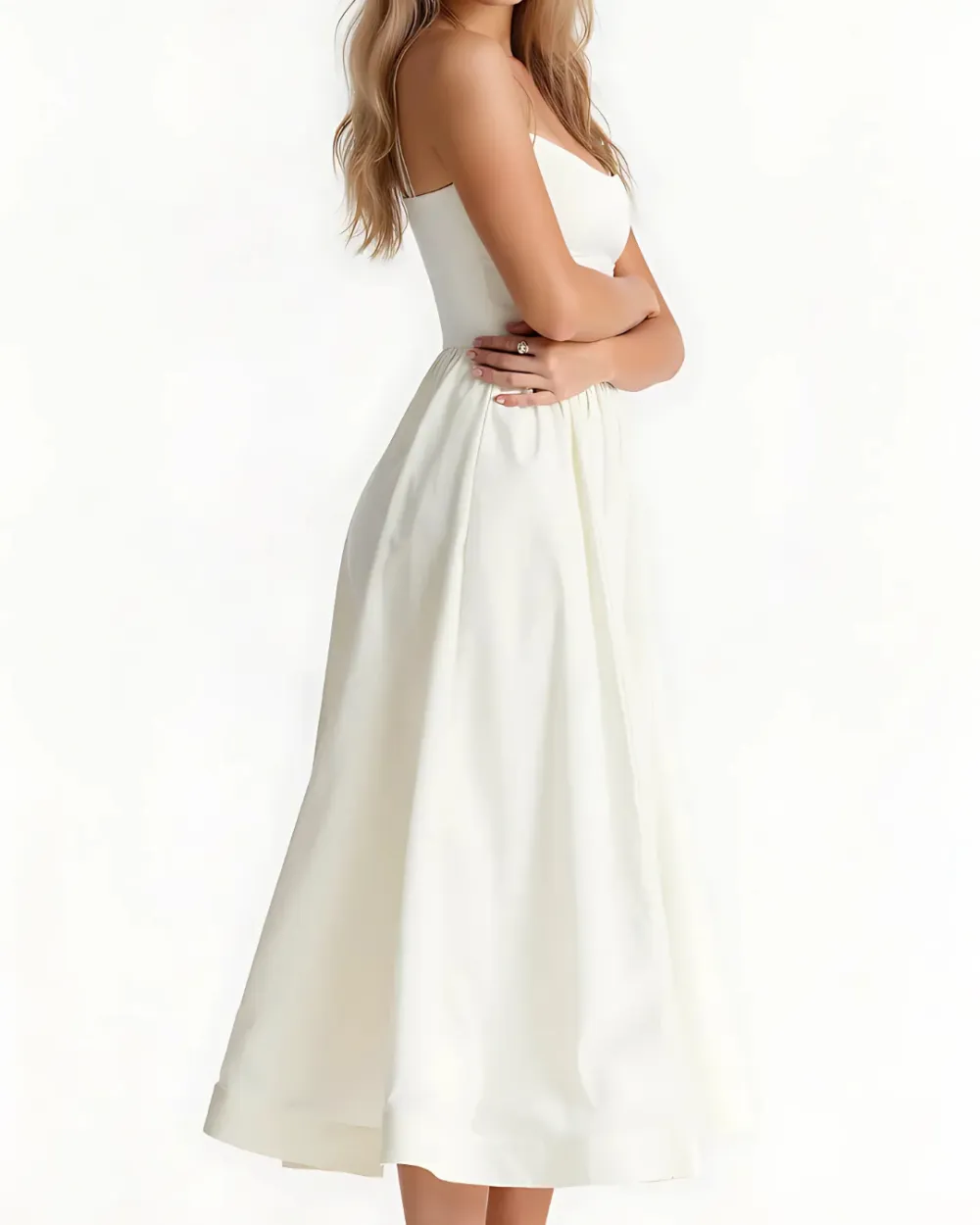 A Line Midi Dress Flared Skirt