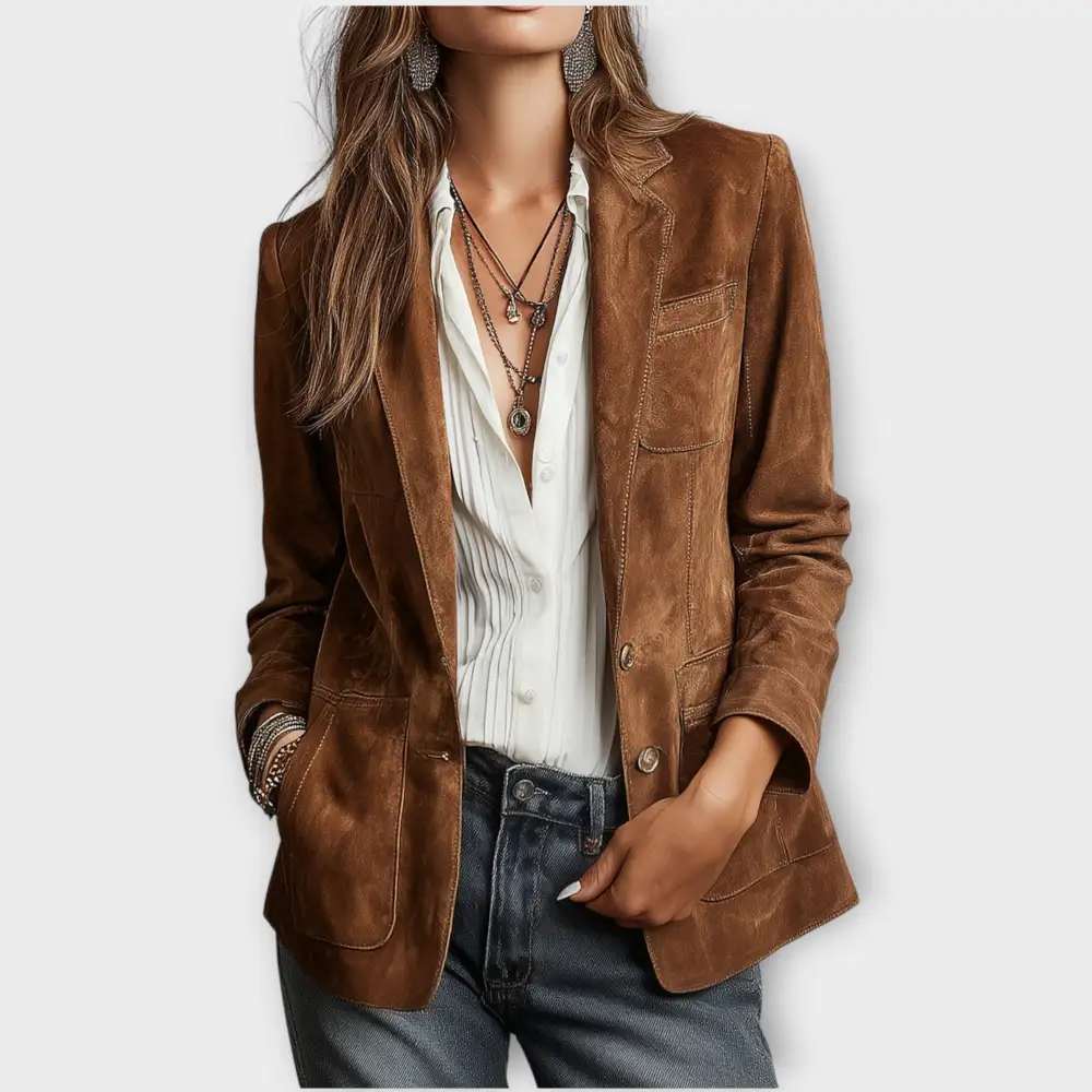 Button Front Structured Blazer