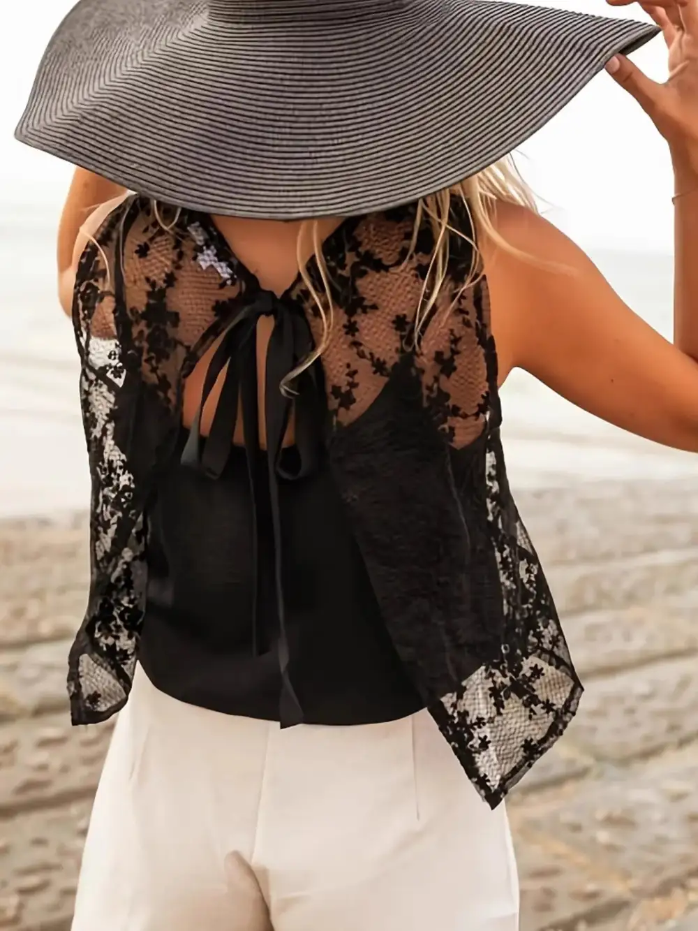Tie-Back Lace Tank Top