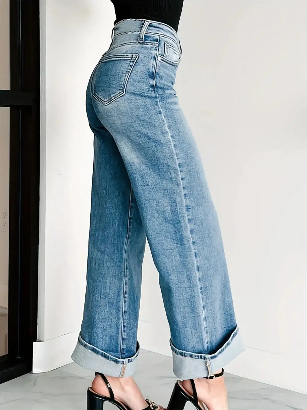 Structured Knit Denim Jeans