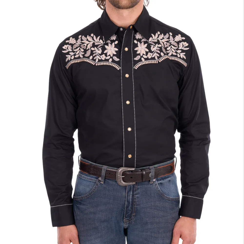 Men's Embroidered Long Sleeve Shirt