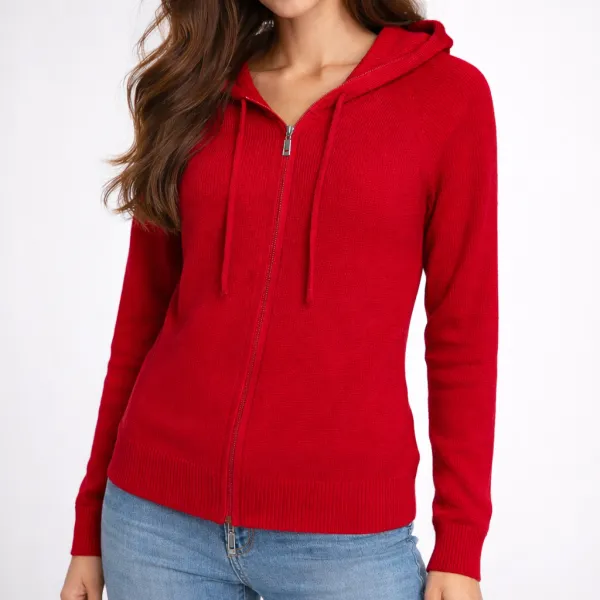 Minimal Cashmere Zip Hoodie