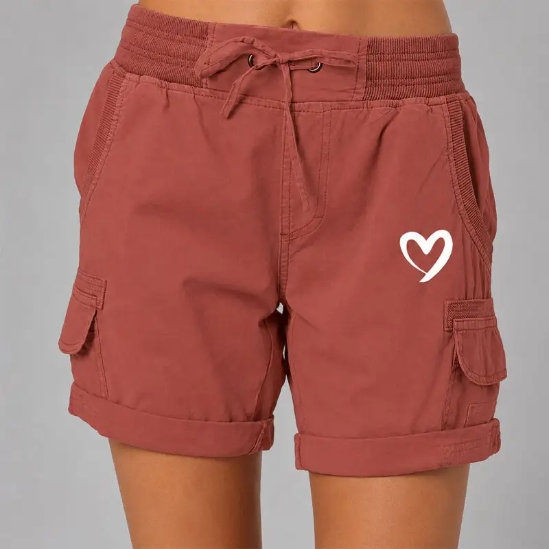 Women's Heart Graphic Cargo Lounge Shorts