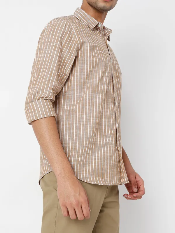 Active Striped Slim Fit Linen Men's Formal Shirt
