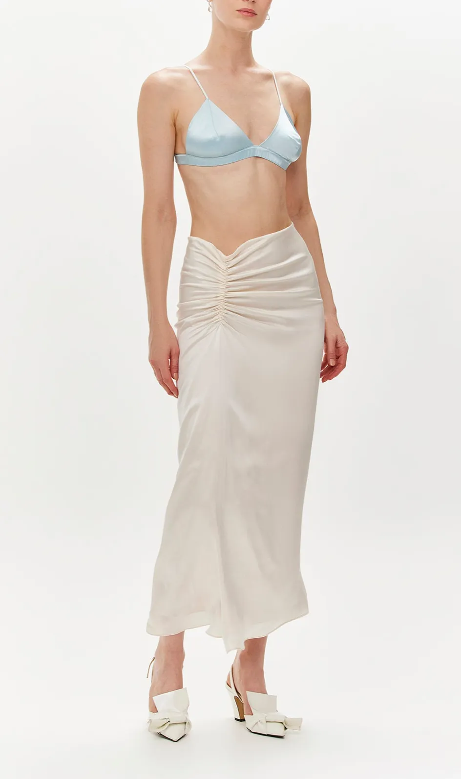 Minimal Wireless Silk Triangle Bra