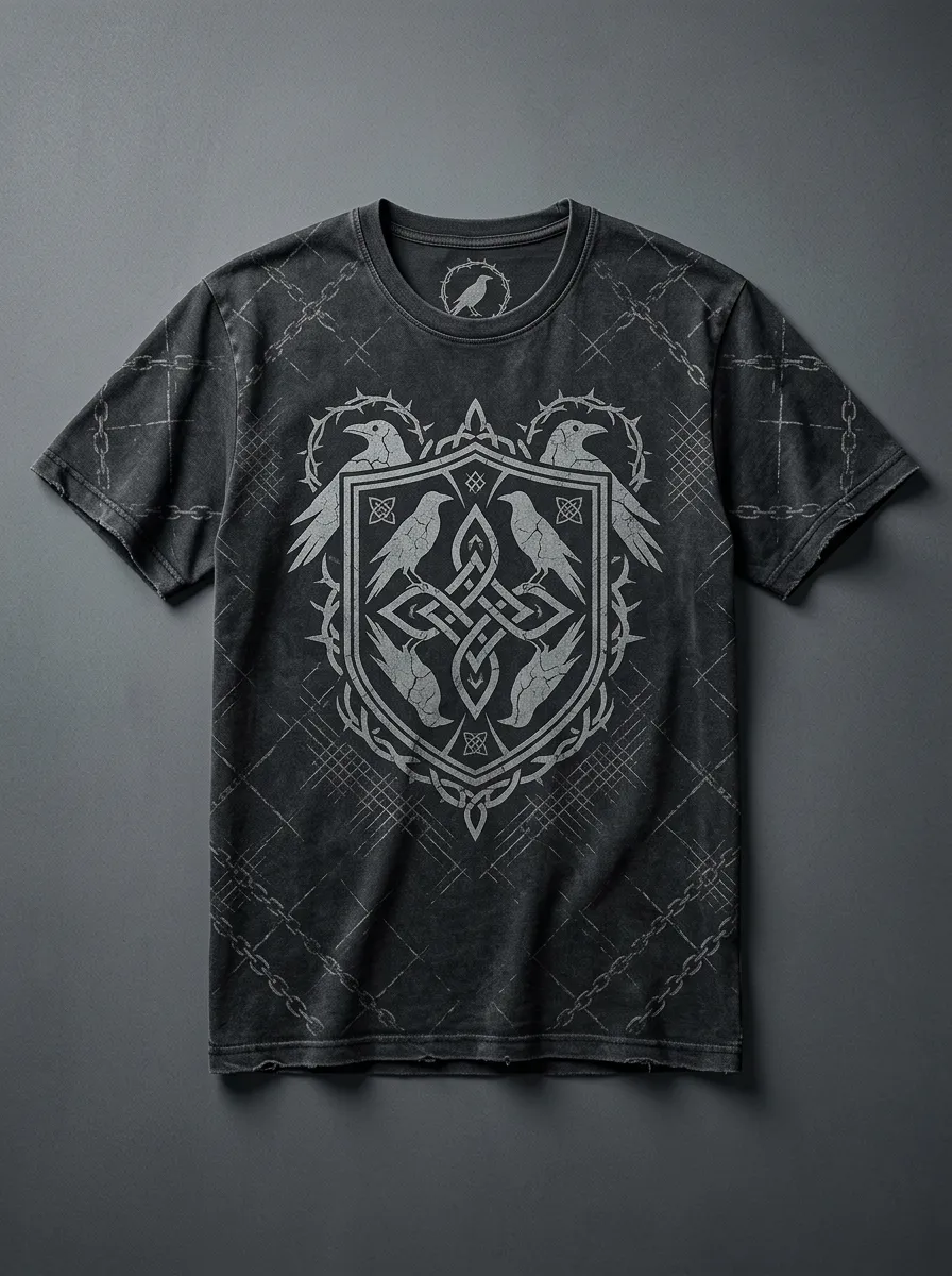 Statement Raven Celtic Collection Men's Gothic T-Shirt