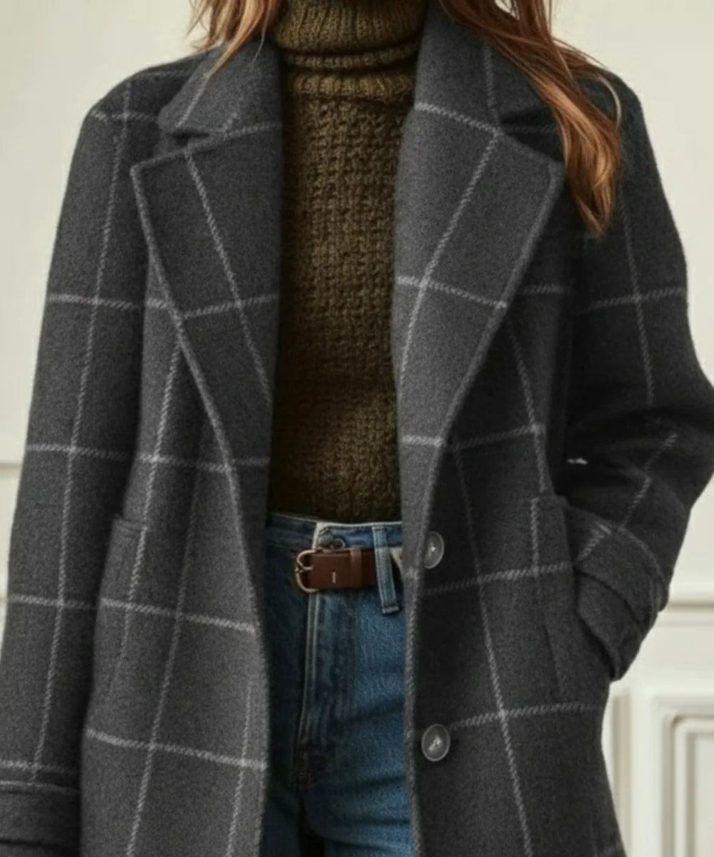 Wool Check Coat